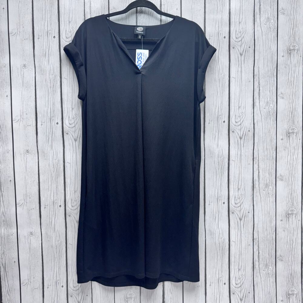 NWT Bobeau Black Cotton Dress w/Pockets Size Large
